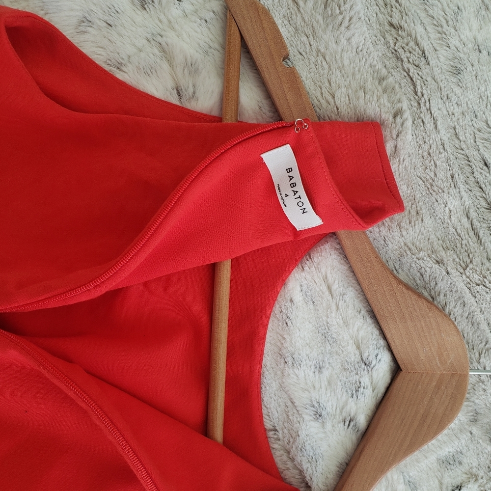 BABATON ARITZIA "MIGUEL" RED ORANGE SLEEVELESS DRESS  SIZE 4 - Picture 5 of 15